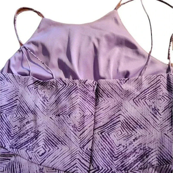 Evan Picone Vintage Boho Halter Dress Irregular Hem Mauve & Cranberry Flowy size - Picture 7 of 11